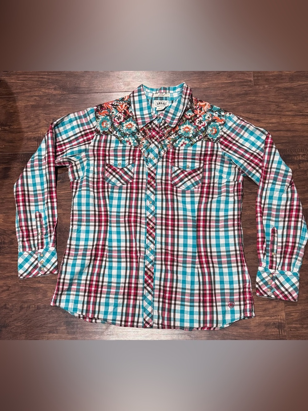 Ariat Women's Plaid Button Down Shirt with Embroidered Yoke